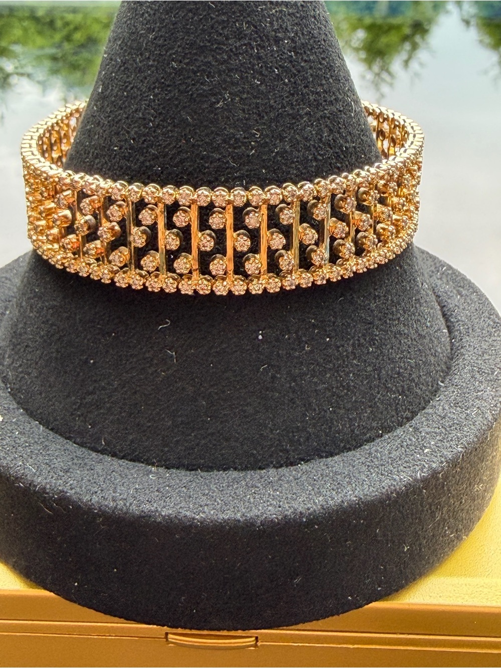 Vintage 14k Gold 3ctw Natural Diamonds Wide Lattice Bracelet 24.8 G